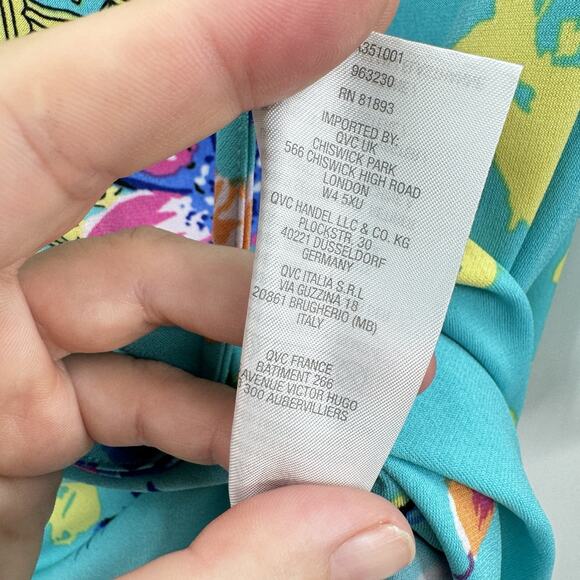 Susan Gravel Liquid Knit Paisley Floral Popover Top Size L Blue Pretty Office - Picture 8 of 11